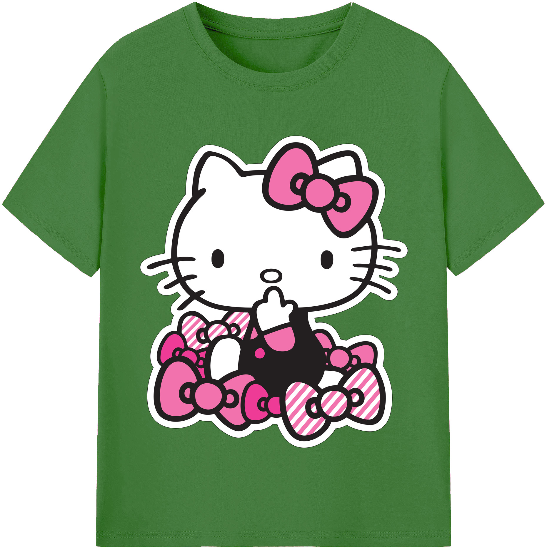 （画像用） Hello Kitty ハローキティ レディースカジュアルプリントTシャツ（綿100％）